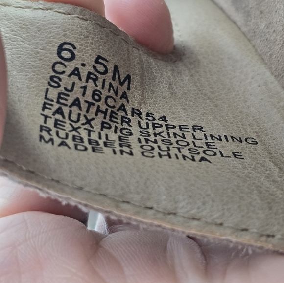 JSport | Boho tan brown leather strappy open toe slide sandals | WMS 6.5 - Picture 6 of 10